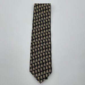 Cream and black 100% silk ungaro necktie